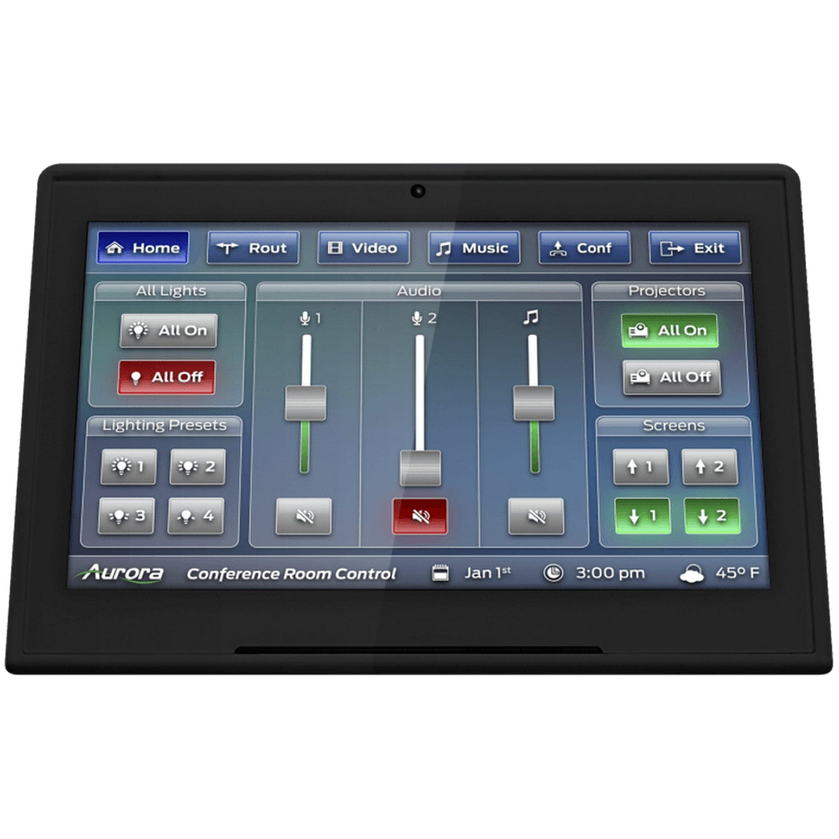 Aurora RXT-8D 8-Inch Desktop ReAX Touch Panel Control System with Ethernet and WiFi - Black