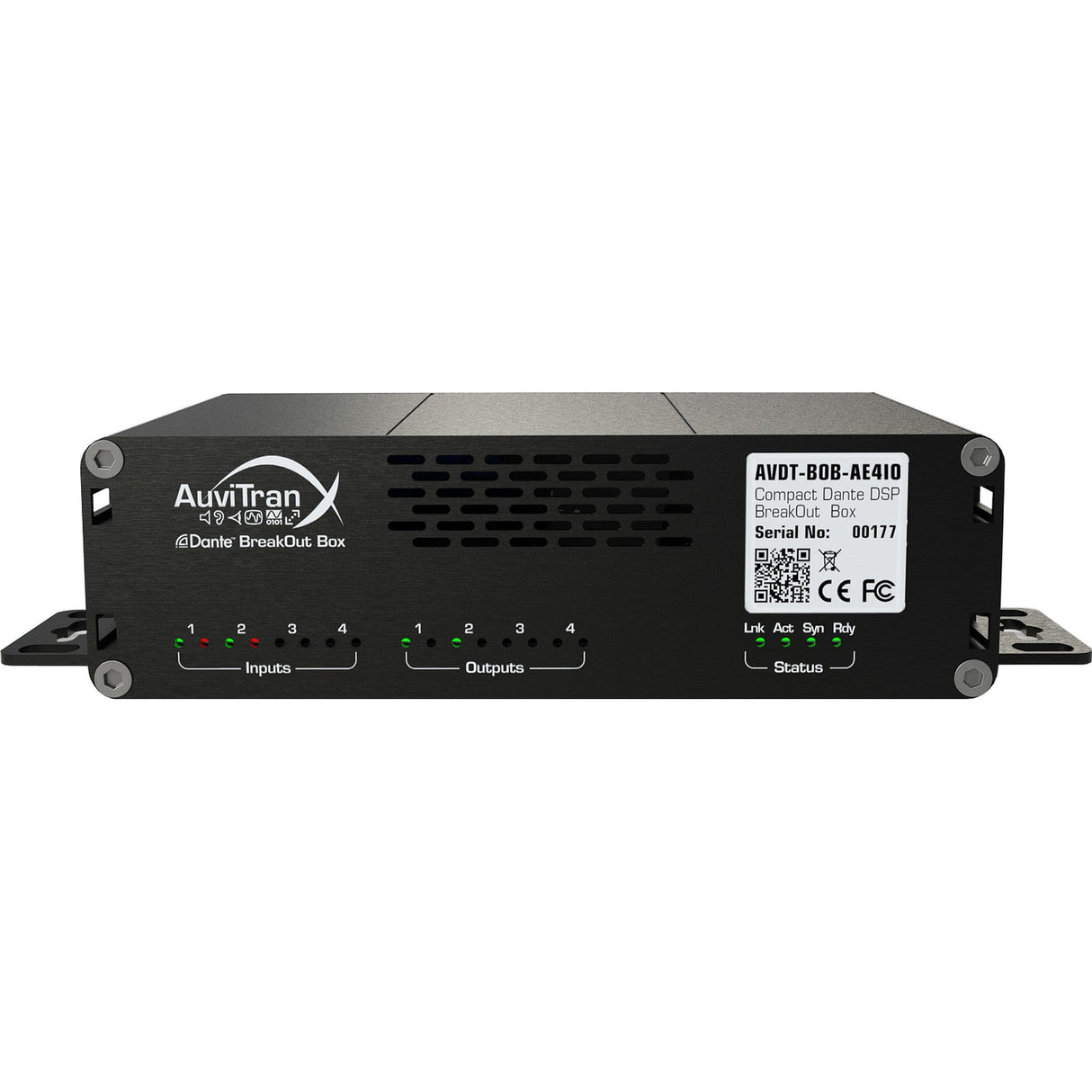 AuviTran AVDT-BOB Compact Dante Breakout Box with Digital Signal Processing - 2x Mic/Line Inputs + 2x Line Outputs