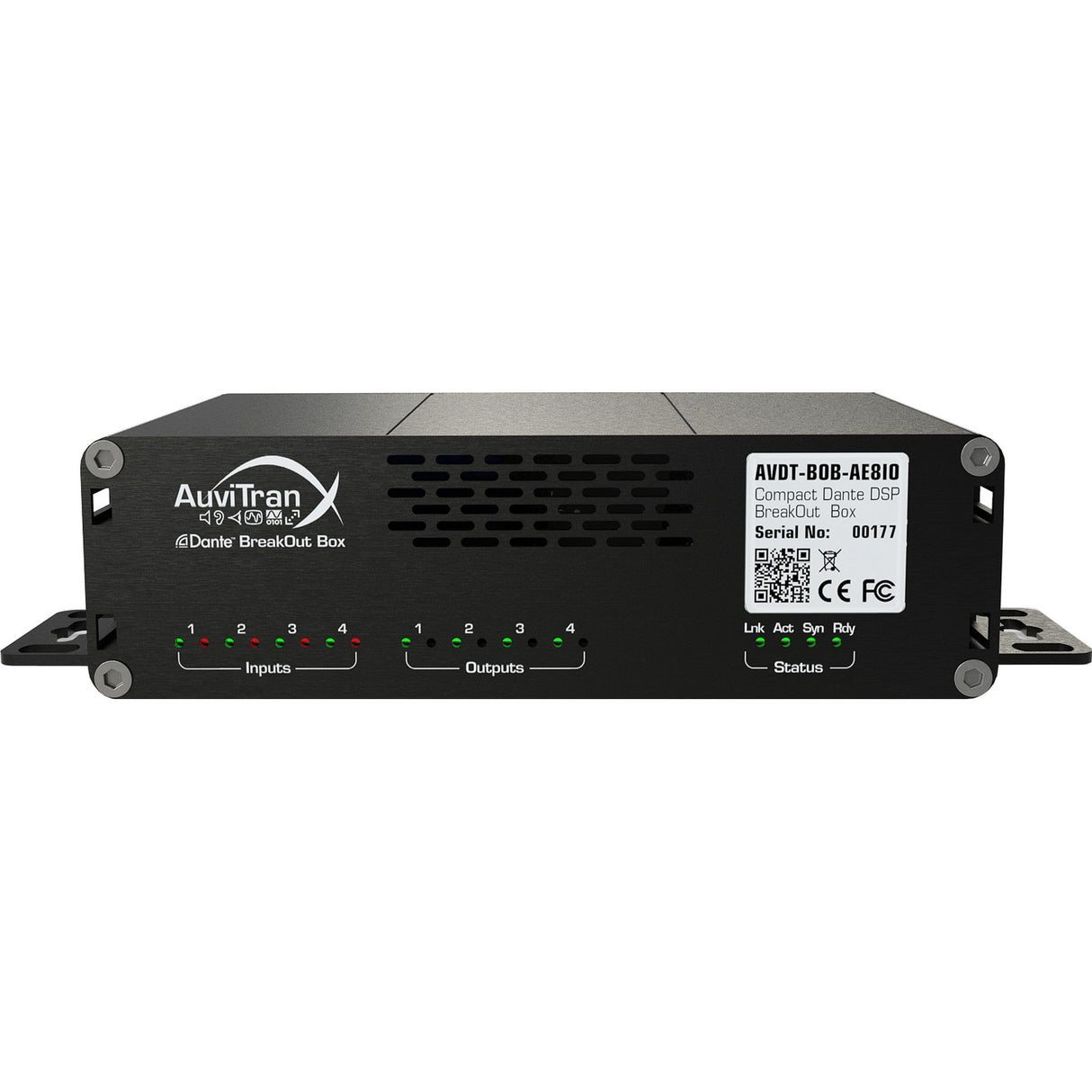 AuviTran AVDT-BOB Compact Dante Breakout Box with Digital Signal Processing - 4x Mic/Line Inputs + 4x Line Outputs