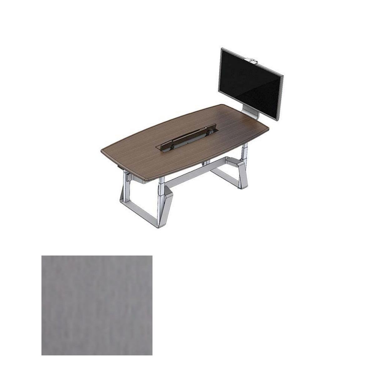 AVF TLF4X8 Multi-Function Height Adjustable Collaboration Table - Brushed Aluminum