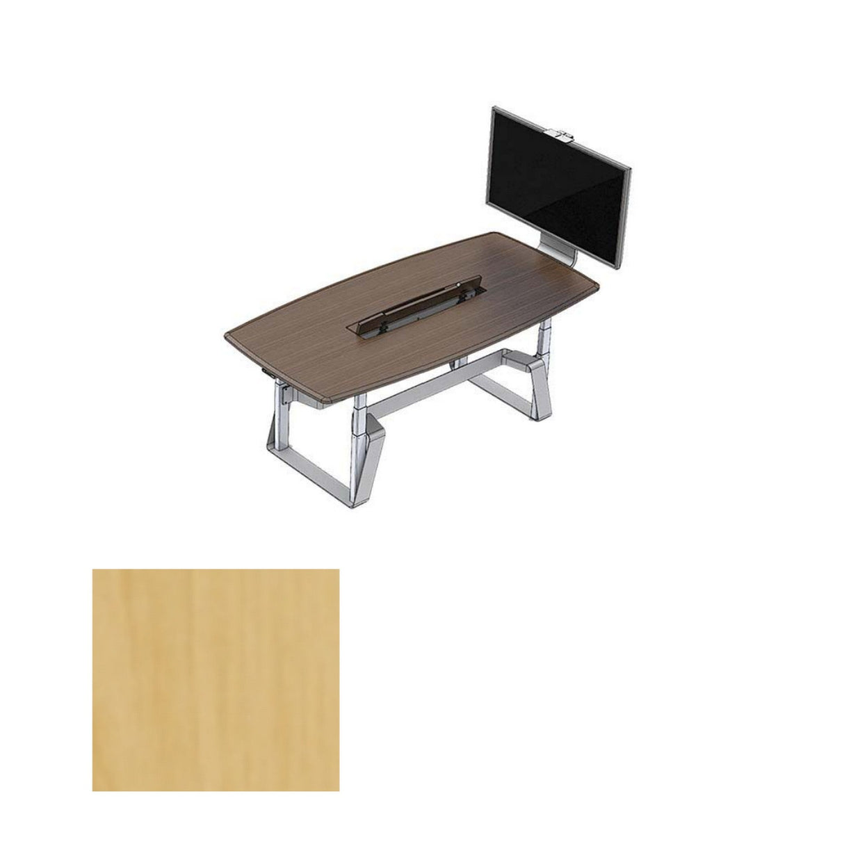 AVF TLF4X8 Multi-Function Height Adjustable Collaboration Table - Fusion Maple