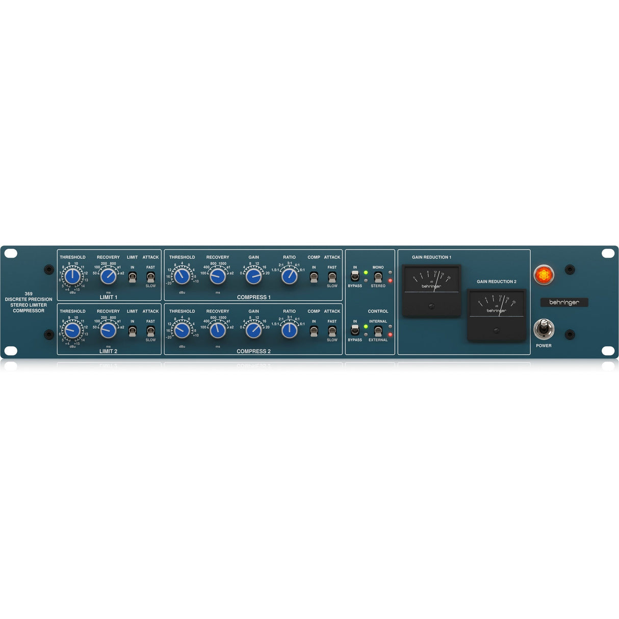 Behringer 369 Dual Channel Stereo Compressor Limiter Rack Processor