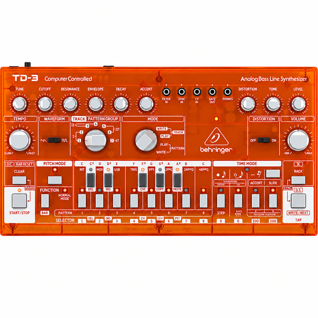 Behringer TD-3-TG Analog Bass Line Synthesizer, Tangerine