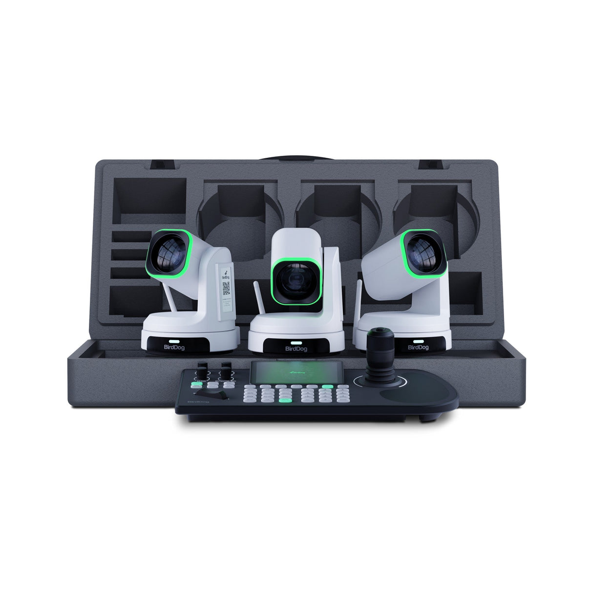 BirdDog 3x X1 Ultra PTZ Cameras and KBD Keyboard Bundle White - White