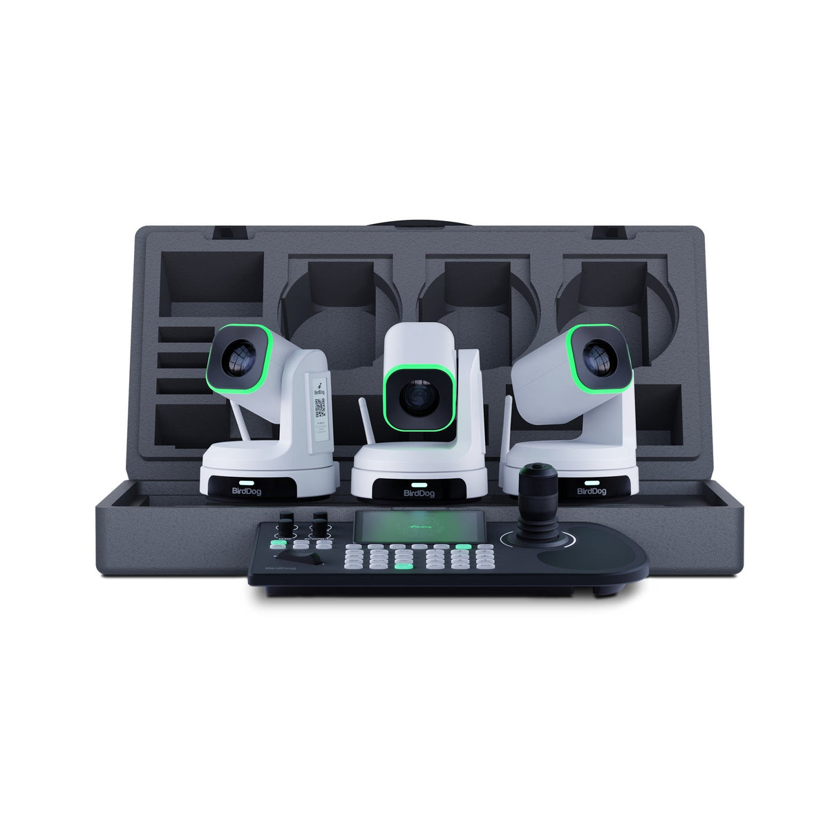 BirdDog 3x X1 PTZ Camera and KBD Keyboard Bundle White - White