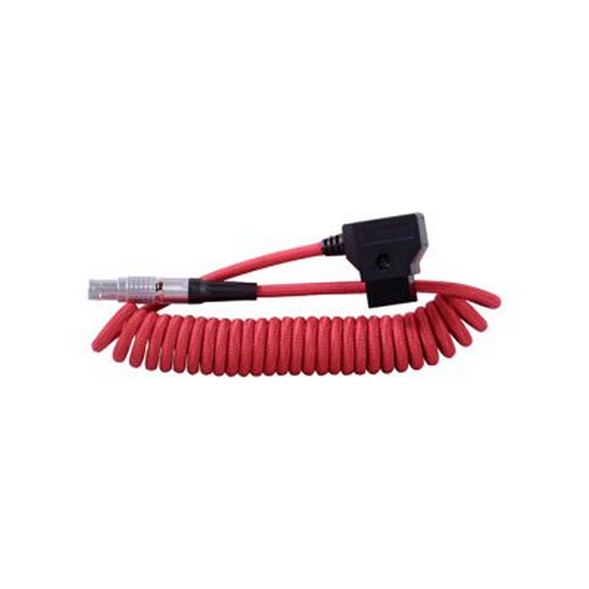 Blackhawk Coiled D-TAP to LEMO 2 Pin 0B 12-24-Inch Male Power Cable Red