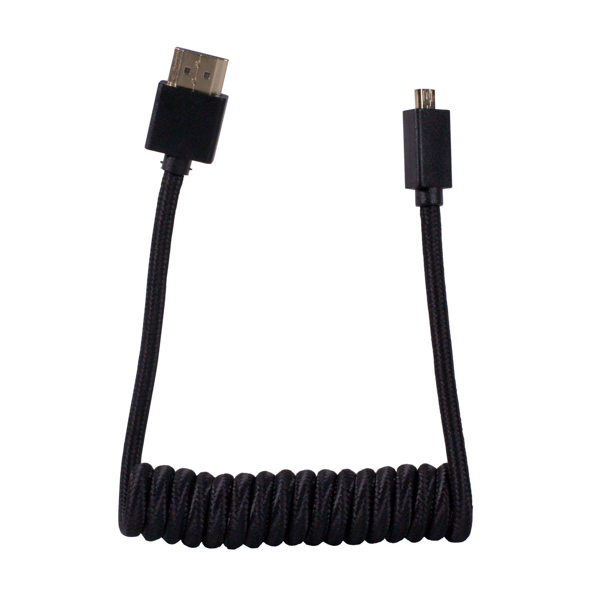 Blackhawk Coiled Micro HDMI Male to Full HDMI Male Coiled Cable, 12-24-Inches