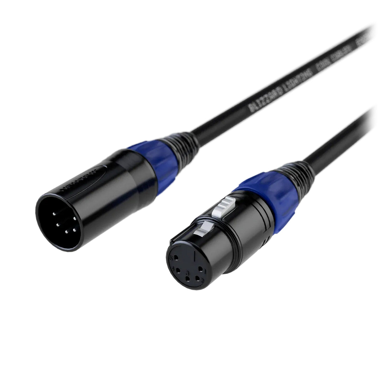 Blizzard Lighting DMX-5PIN-IP 5-Pin IP-Rated XLR Male to XLR Female DMX Cable - 3’