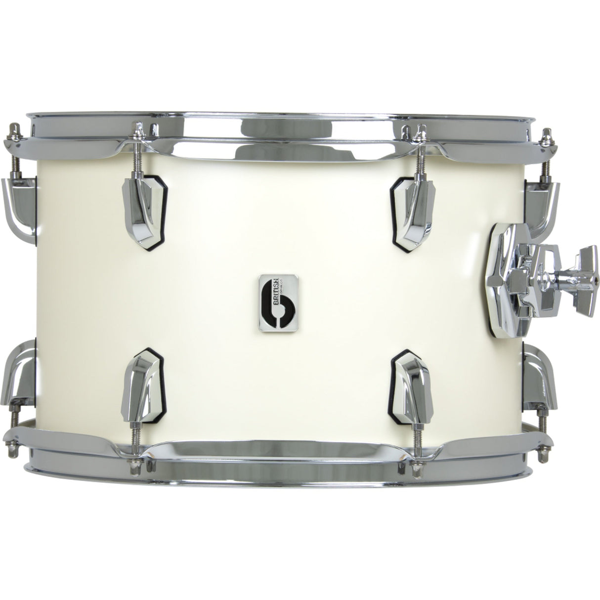 British Drum Co ENG-10-7-RT-SEW Enigma Series 10x7-Inch Tom, Satin Olde English White Finish