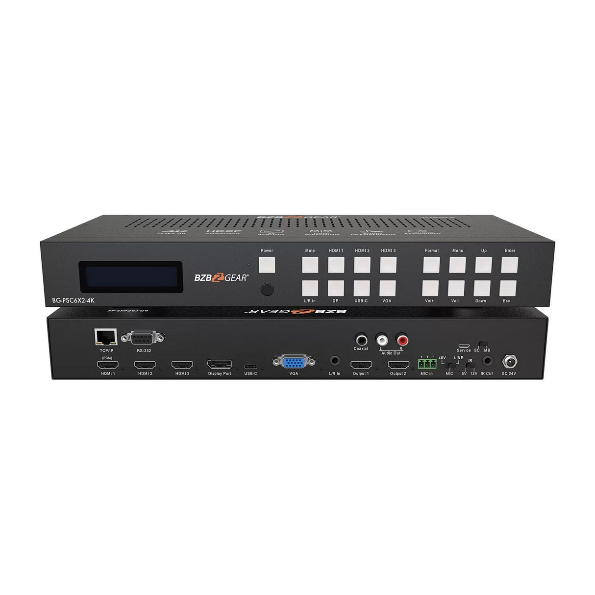 BZBGEAR BG-PSC6x2-4K 6x2 4K Conference Room Presentation Switcher Scaler