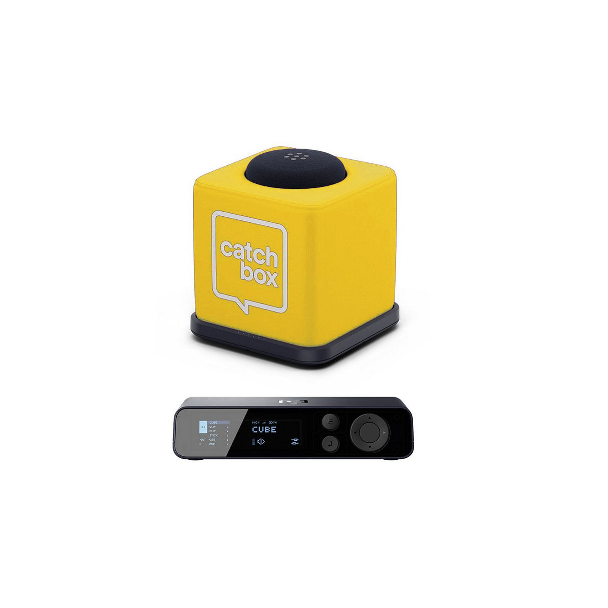 Catchbox Plus Wireless Microphone System with 2-Channel Plus Hub DSP Receiver - 1x Cube + Charger / Yellow / Standard