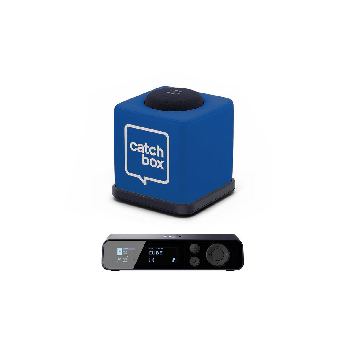 Catchbox Plus Wireless Microphone System with 2-Channel Plus Hub DSP Receiver - 1x Cube + Charger / Navy / Standard