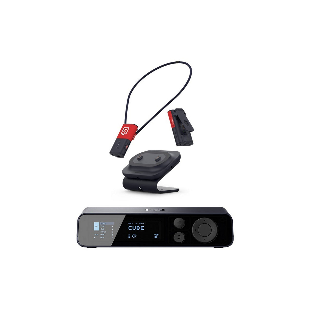 Catchbox Plus Wireless Microphone System with 4-Channel Plus Hub DSP Dante-Enabled Receiver - 2x Clips + Dual Dock