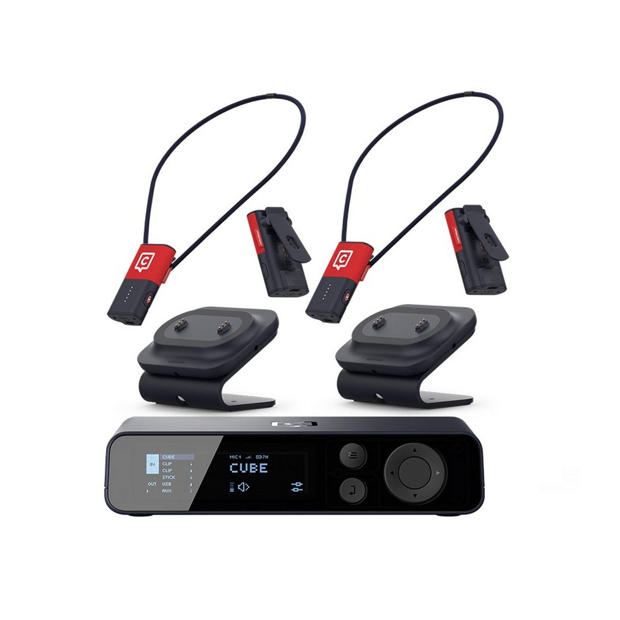 Catchbox Plus Wireless Microphone System with 4-Channel Plus Hub DSP Receiver - 4x Clips + 2x Dual Chargers