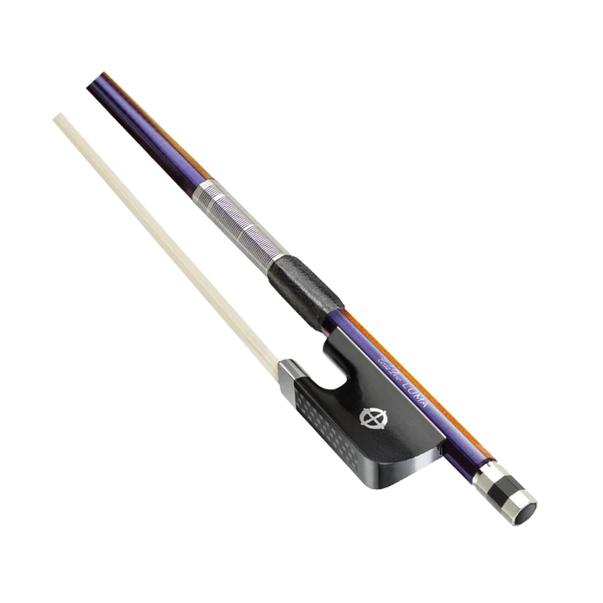CodaBow SLC4PRA Chroma Luma Cello Bow Ruby Amethyst Prismatic with Amethyst Winding