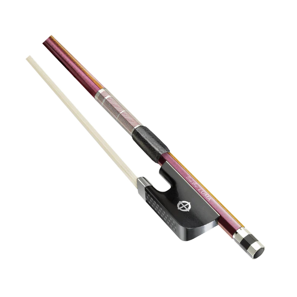 CodaBow SLC4ROR Chroma Luma Cello Bow Ruby Amber Prismatic with Ruby Winding