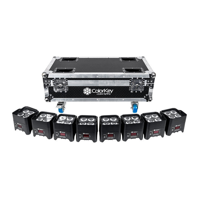 ColorKey MobilePar Mini Hex 4 8-Pack Bundle with Flight Charging Case