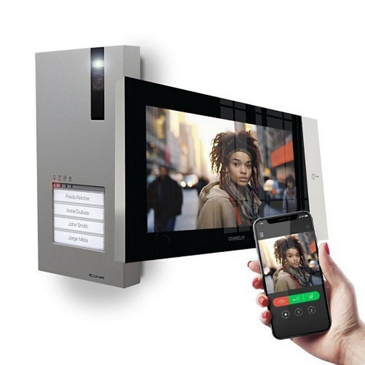 Comelit KVQ8570 IP Video Intercom Kit with 7 in WiFi Monitor and Quadra Entry Panel