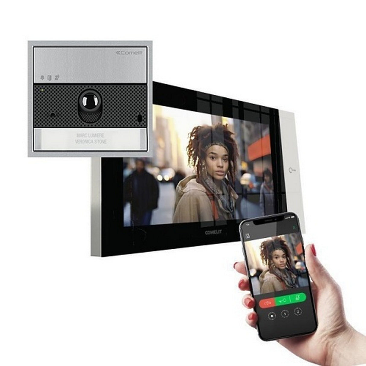 Comelit KVU8571 IP Video Intercom Kit with Ultra Entry Panel and 7-Inch Touchscreen Monitor