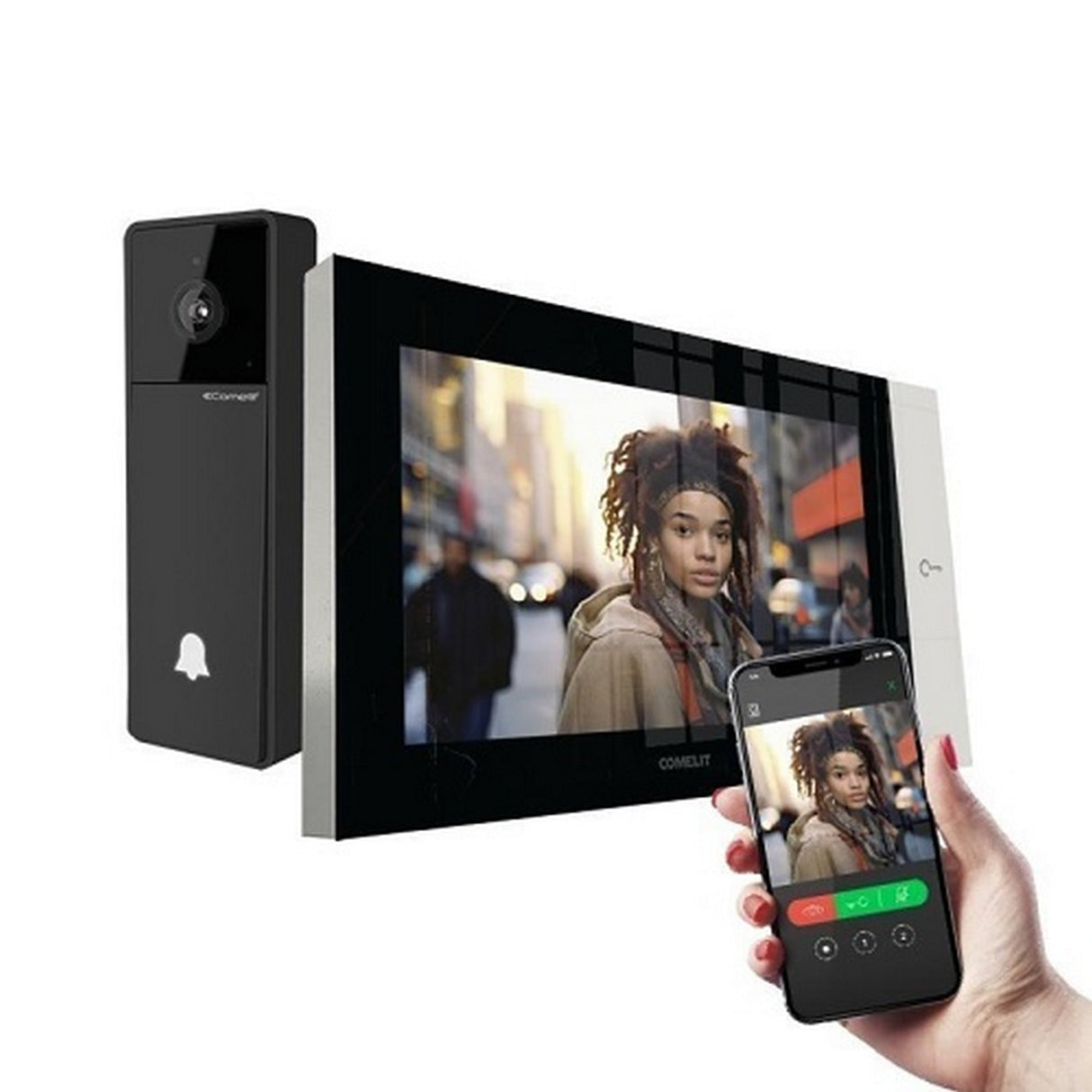 Comelit KVV8501 Compact IP Video Intercom Kit with Mono Visto Entry Unit and 7-Inch WiFi Monitor