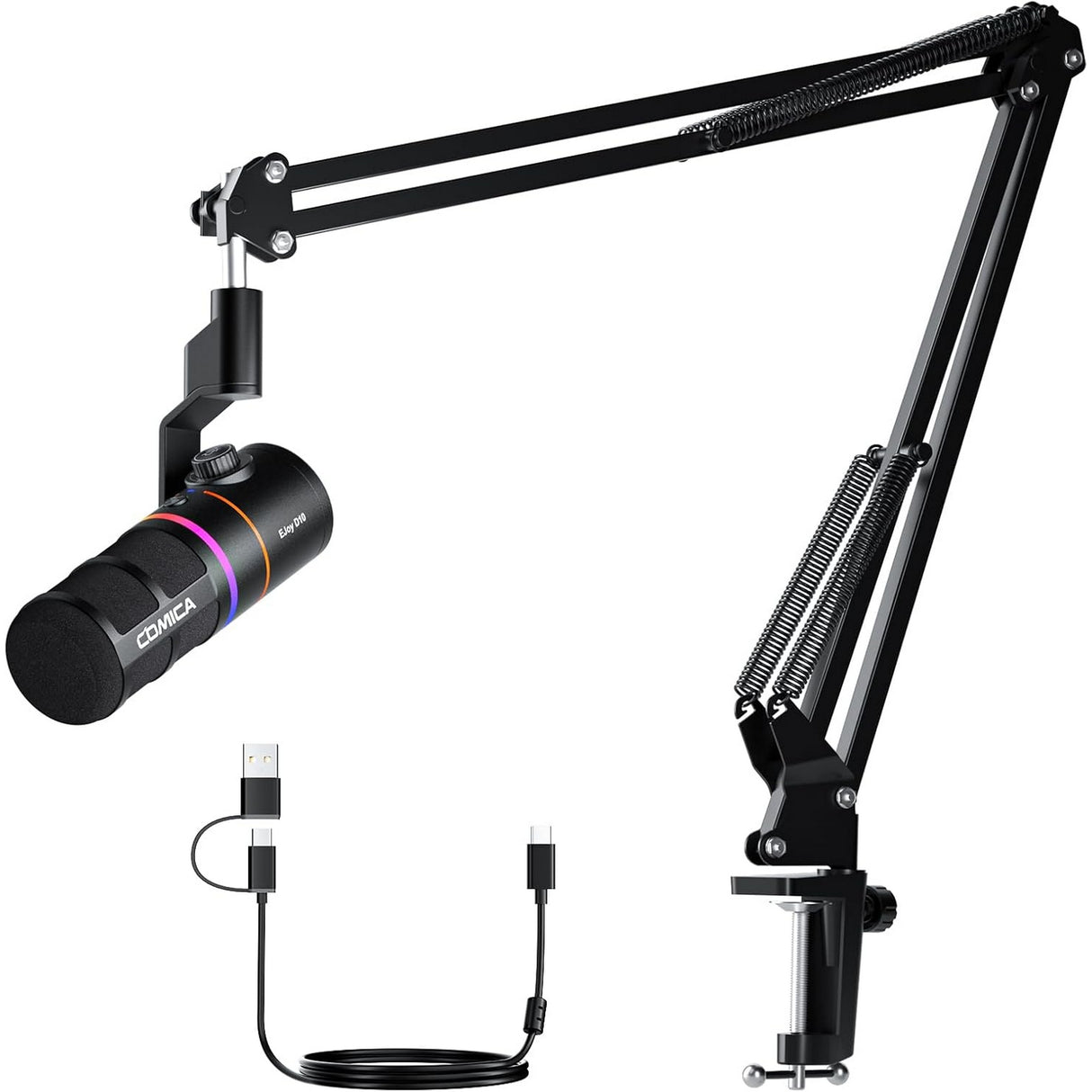 COMICA EJoy D10A USB Wired Gaming Boom Arm Microphone with Noise Cancellation