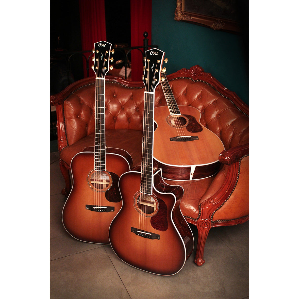 Cort GOLD D8 Acoustic-Electric Guitar Dreadnought Light Burst - guitar