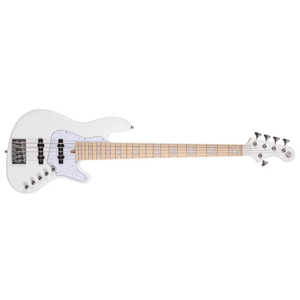 Cort Elrick NJS 5 String Bass Guitar - White - guitar
