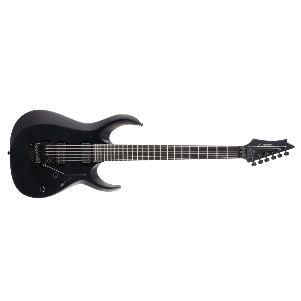 Cort X500 Menace Multi-Scale 6-string Electric Guitar Black Satin - guitar