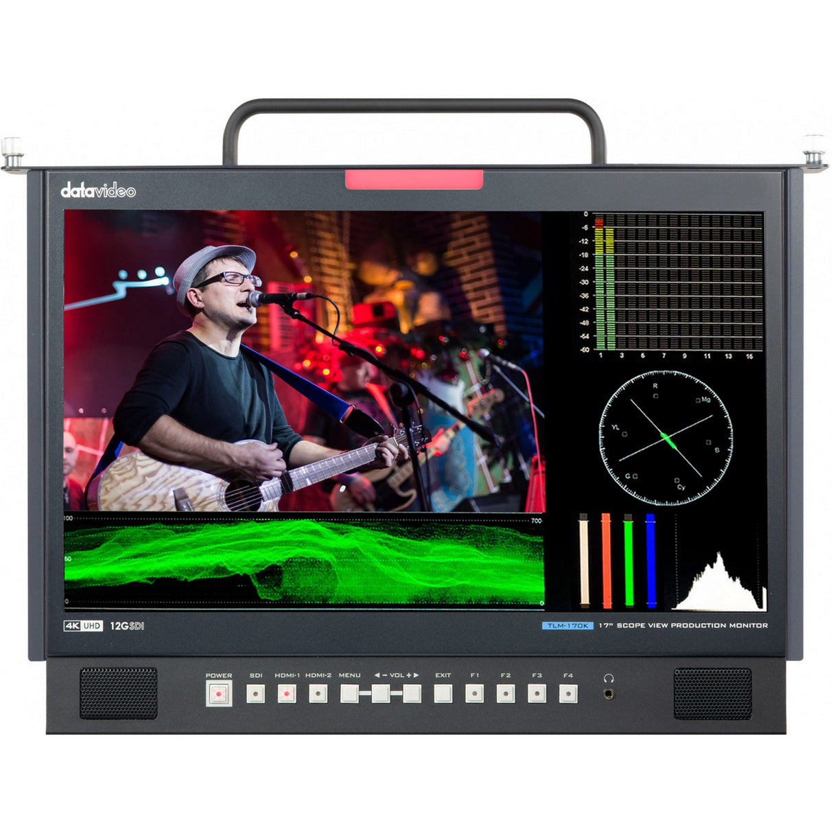 Datavideo TLM-170KM 4K 17-Inch ScopeView Production Monitor 1U Foldable Rackmount Tray Unit