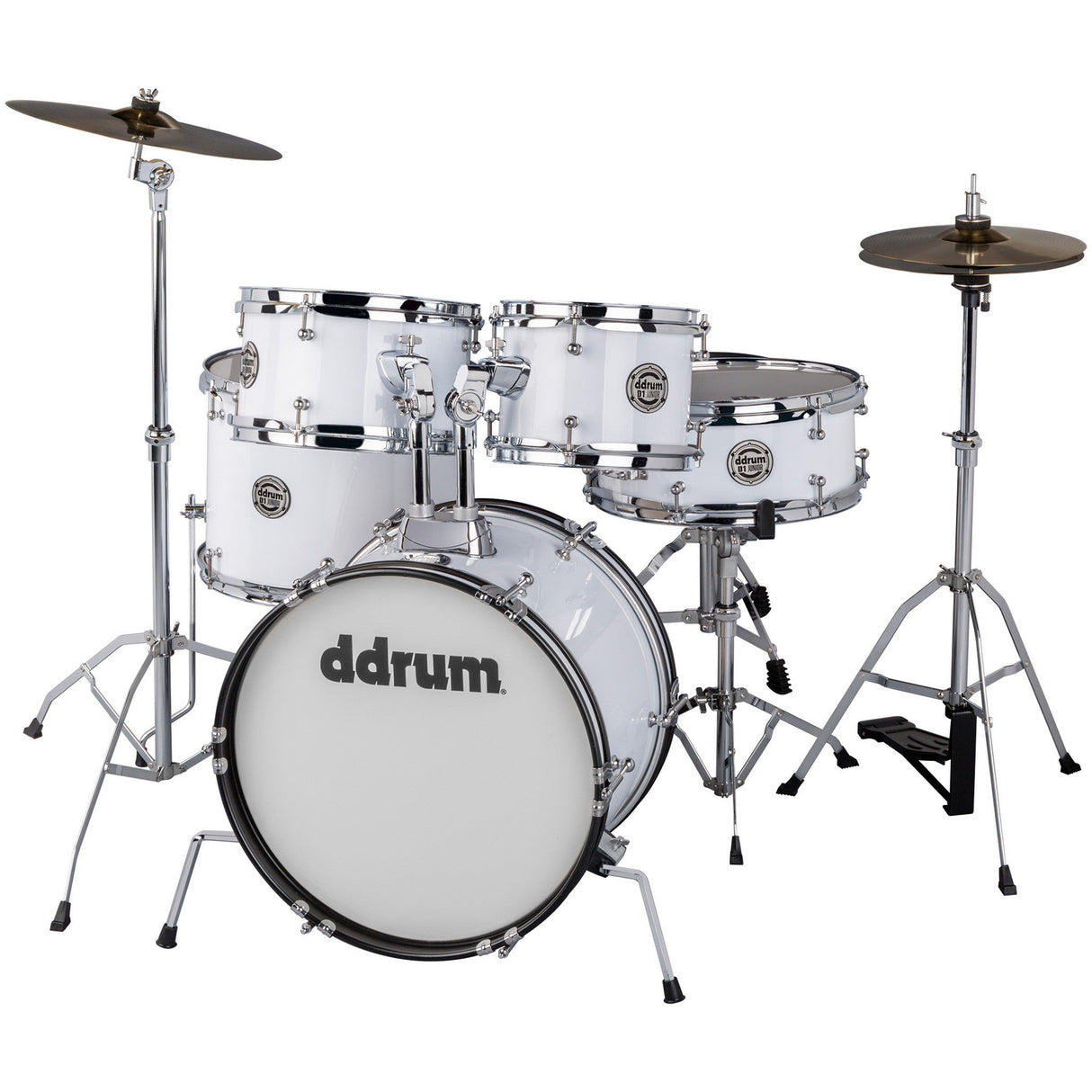 ddrum D1 Junior Complete Drum Set with Cymbals - White