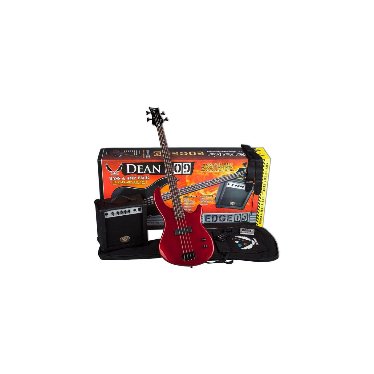 Dean Guitars Edge 09 Bass Pack CBK Electric Bass Guitar - guitar