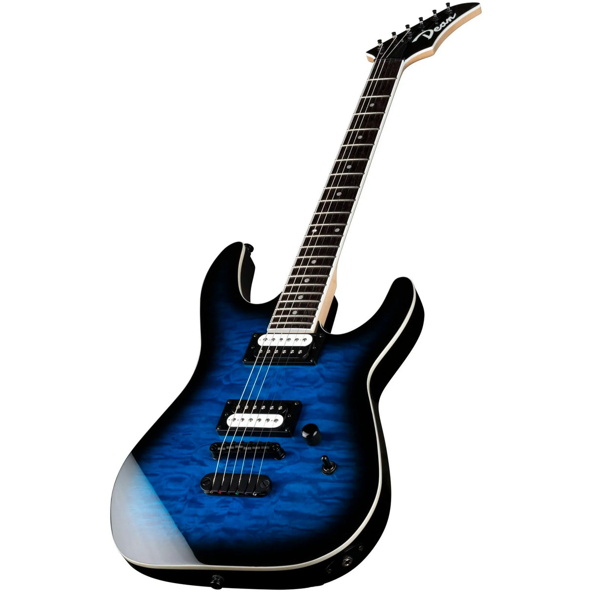 Dean Guitars MD X Quilt Maple Trans Blue Burst Electric Guitar - guitar