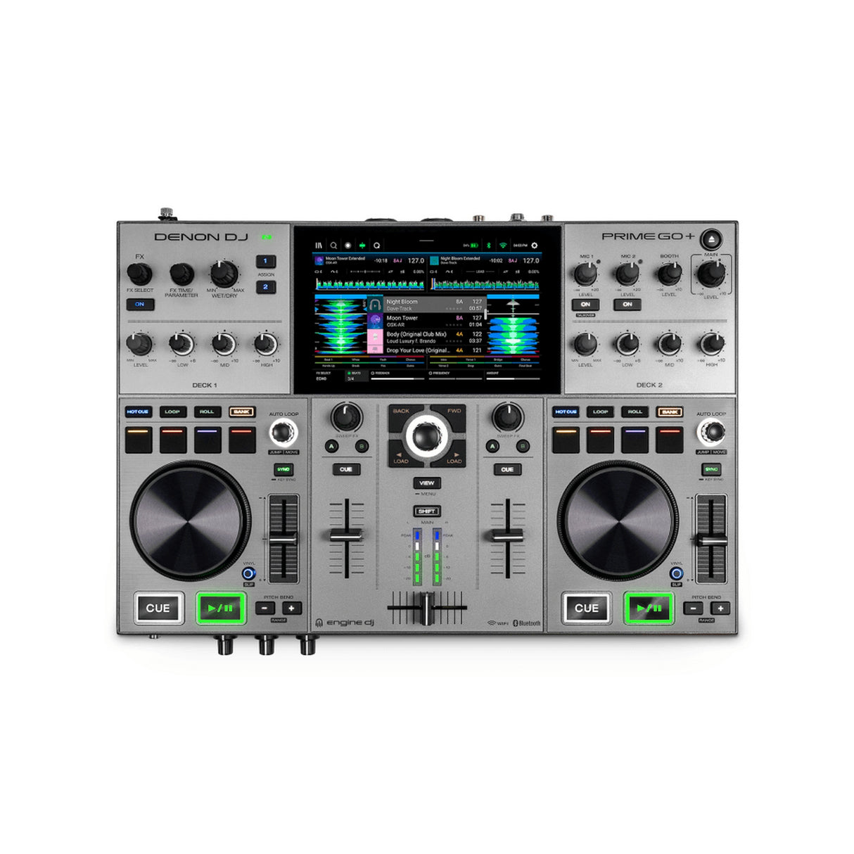 Denon DJ Prime GO+ Portable 2‑Deck Standalone DJ Controller