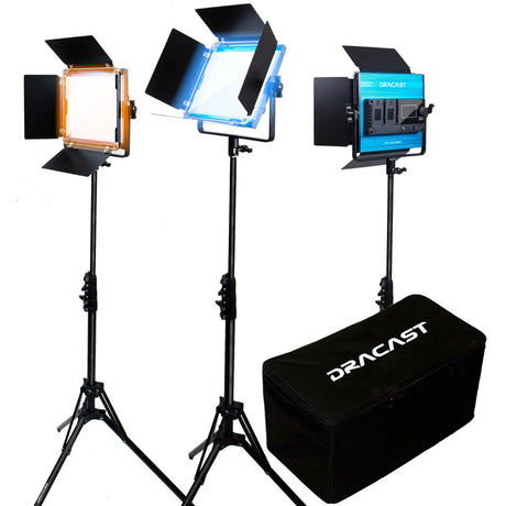 Dracast DRX3500BNS X Series LED500 Bi-Color LED 3 Light Kit with Nylon Padded Travel Case