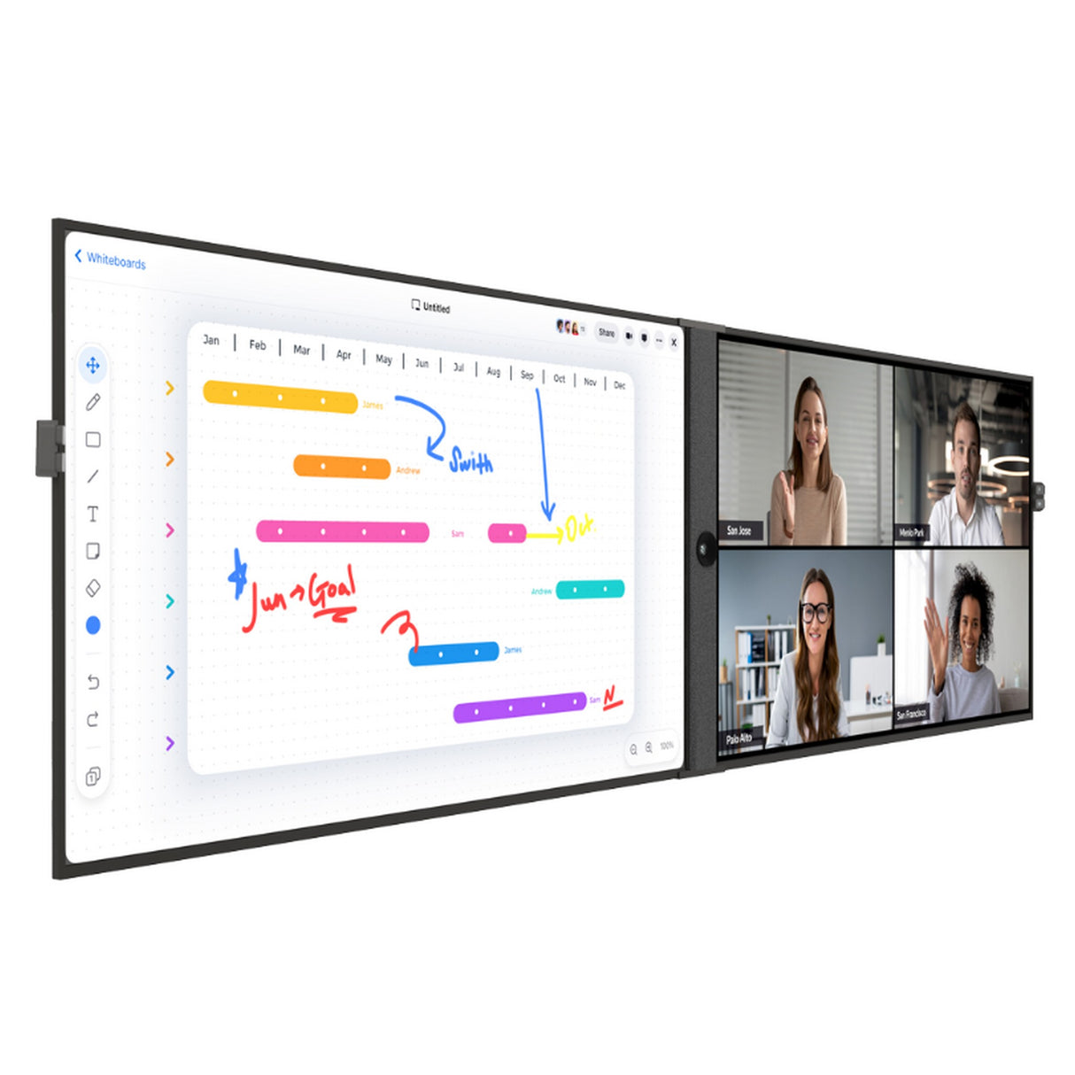 DTEN D7X Dual 75-Inch Collaboration Display with Windows and Vue Pro