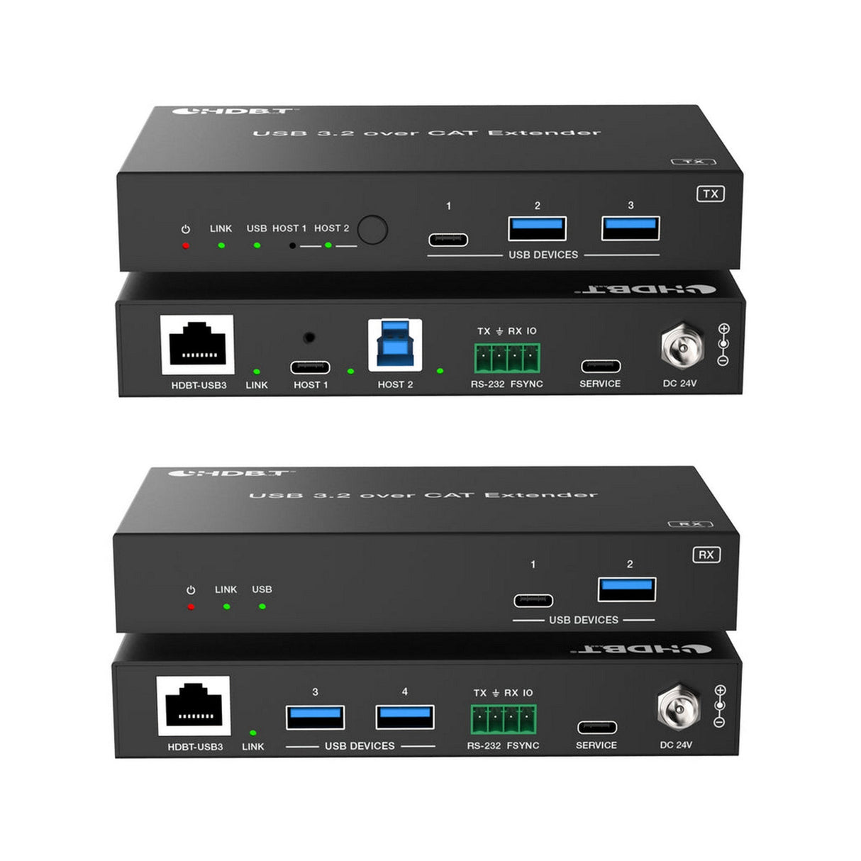 DVDO 2-Host USB-C and USB 3.2 Gen 1 100m Extender over HDBaseT - Box Transmitter & Box Receiver