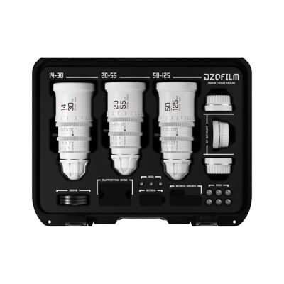 DZOFILM Pictor T2.8 Super35 Zoom 3-Lens Bundle – 14-30 mm, 20-55 mm & 50-125 mm (PL / EF, White)