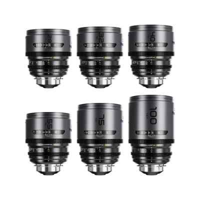 DZOFILM PAVO 2× Anamorphic 6-Lens Set (28 mm, 32 mm, 40 mm, 55 mm, 75 mm, 100 mm) T2.1 Blue Coating, PL/EF Mount