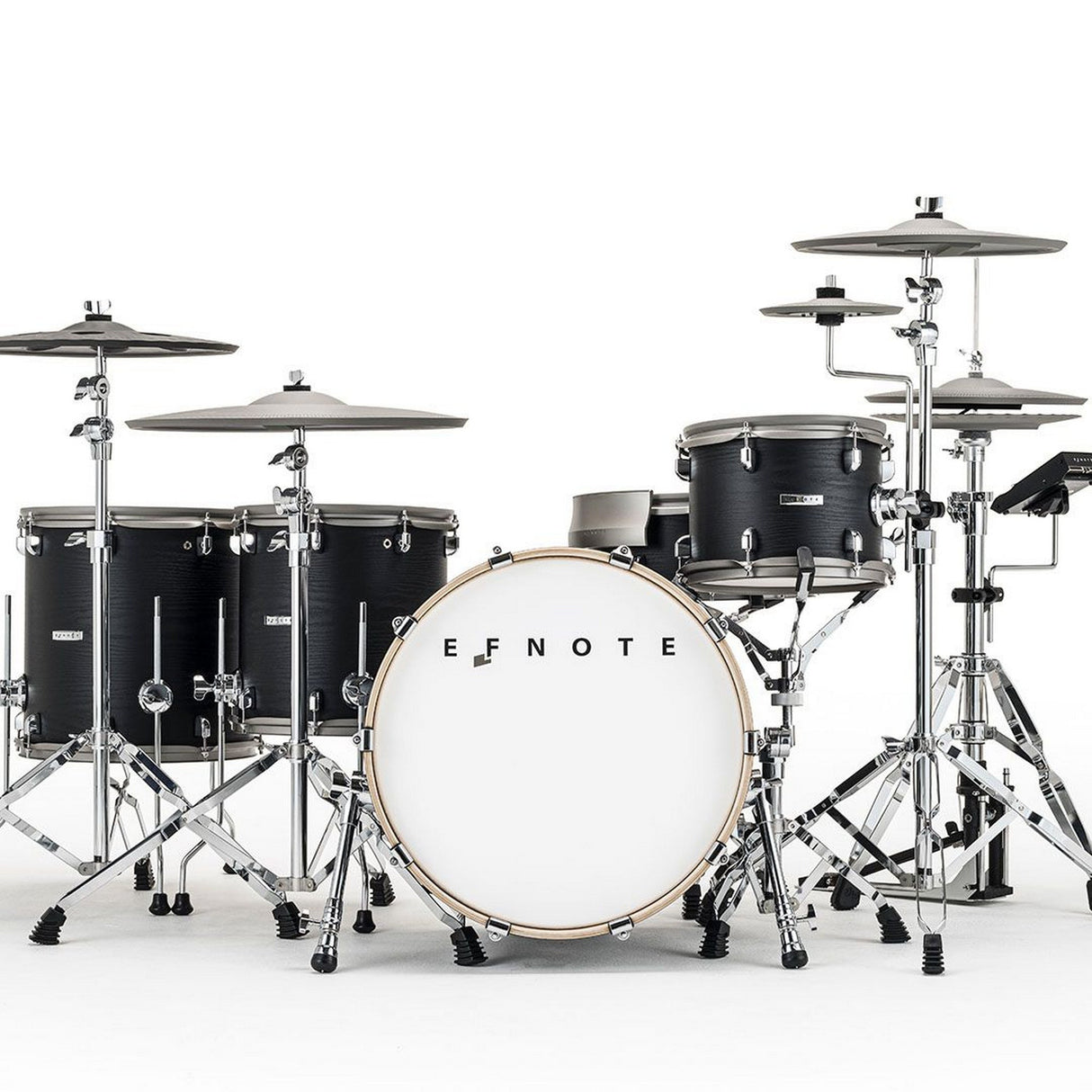 EFNOTE 7X Acoustic Designed Electronic Drum Set, Black Oak Wrap Finish