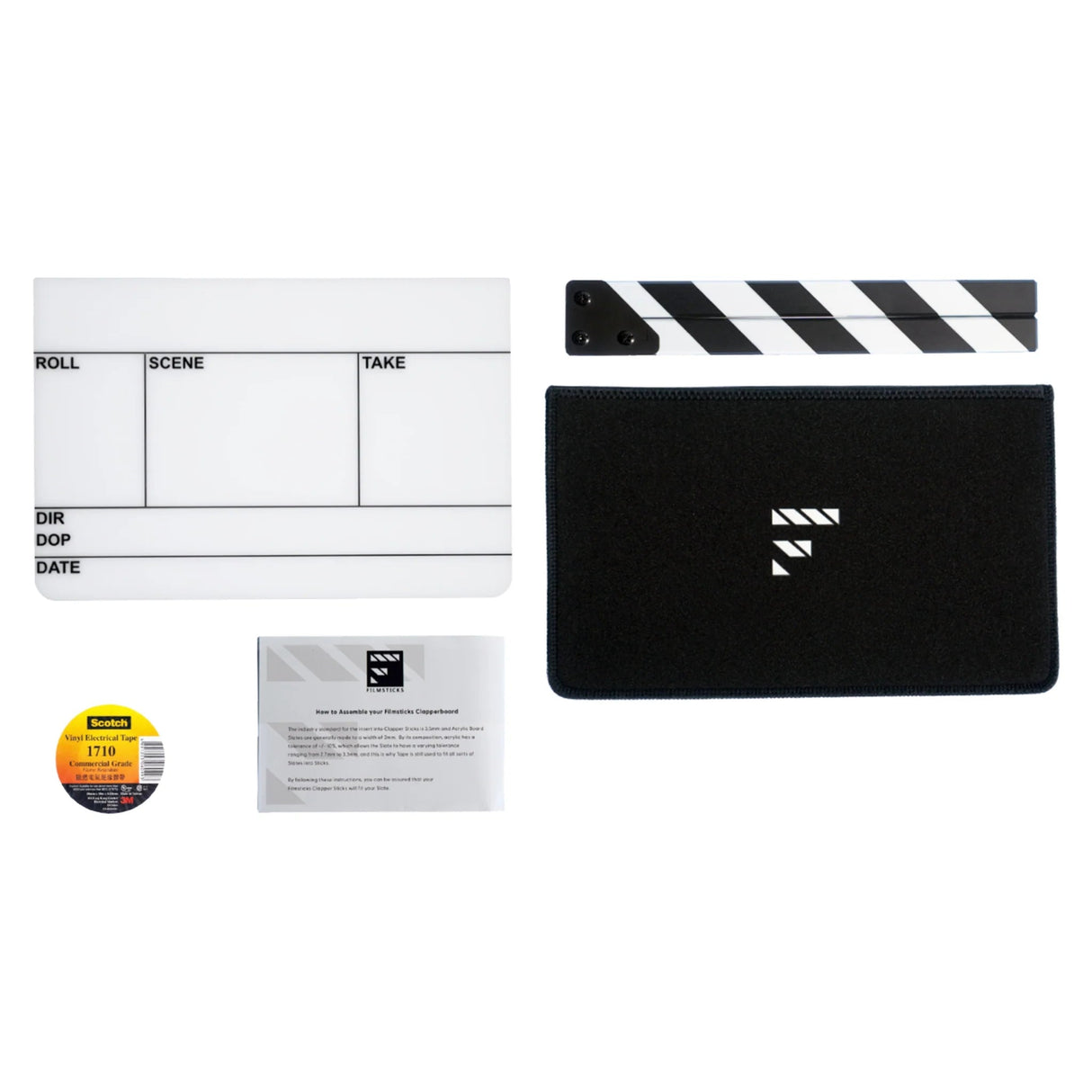 Filmsticks Premium Quality Clapperboard Kit - Medium, 11’’ x 7.5’’