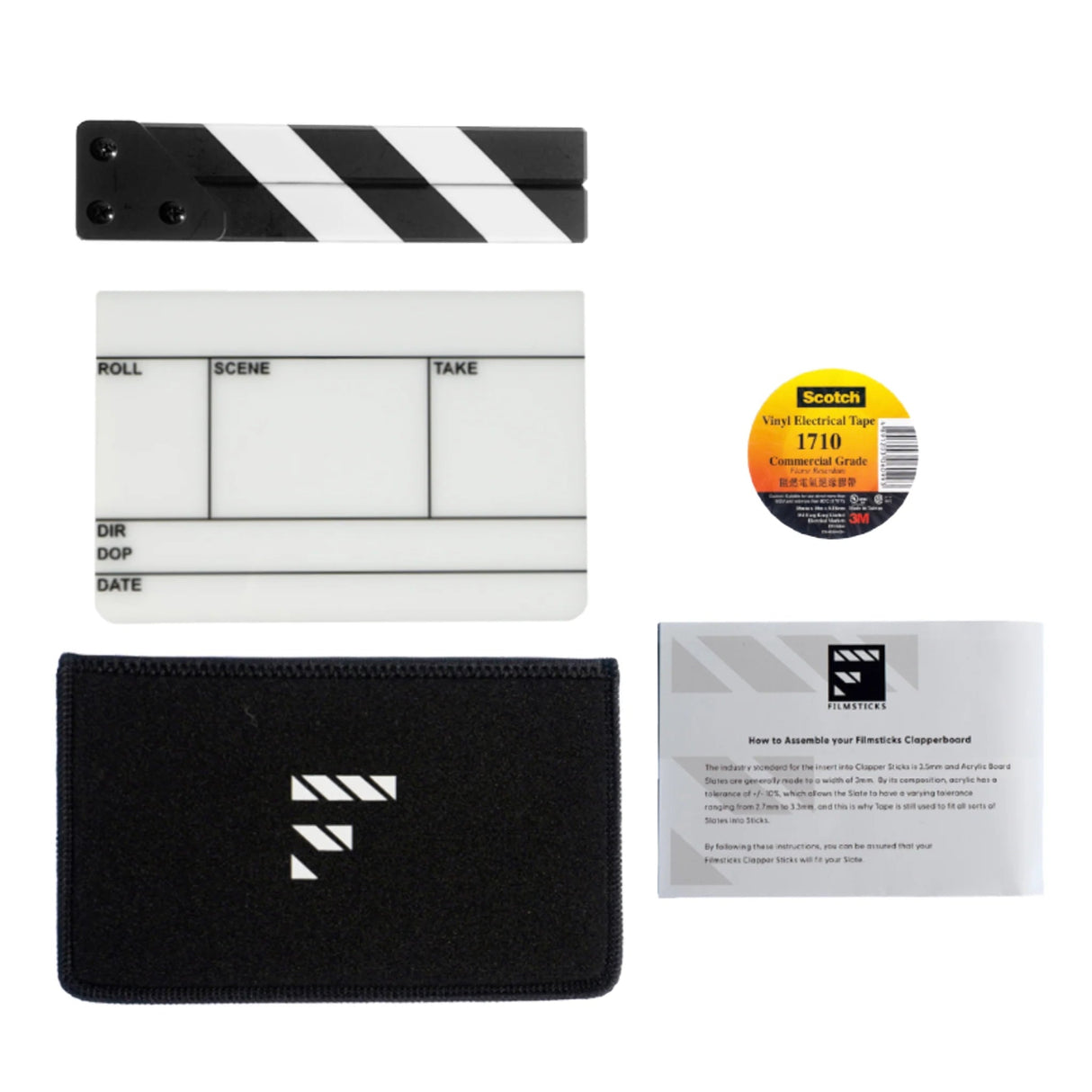 Filmsticks Premium Quality Clapperboard Kit - Small, 7.5’’ x 5’’