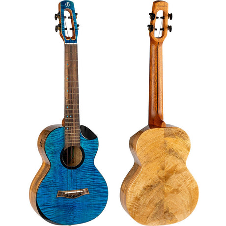 Flight Comet EQ-A Tenor Solid Flamed Maple Rosewood Ukulele Blue