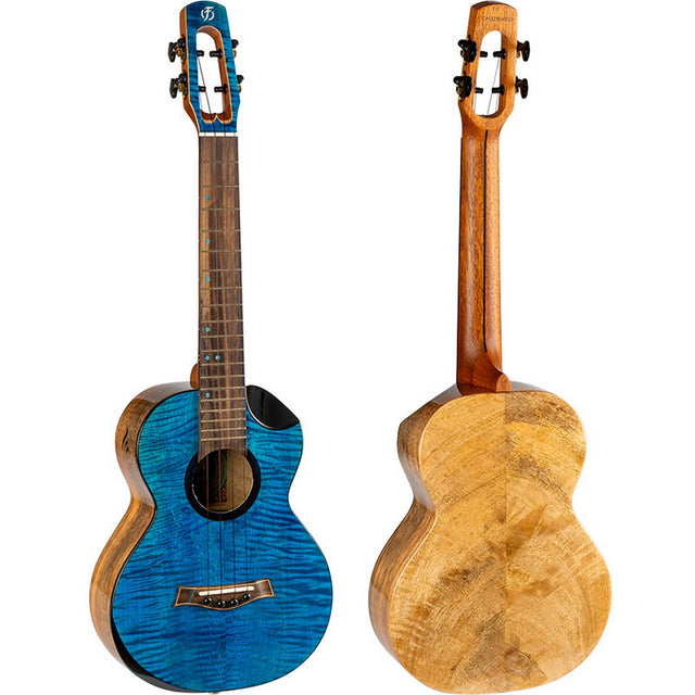 Flight Comet EQ-A Tenor Solid Flamed Maple Rosewood Ukulele Blue