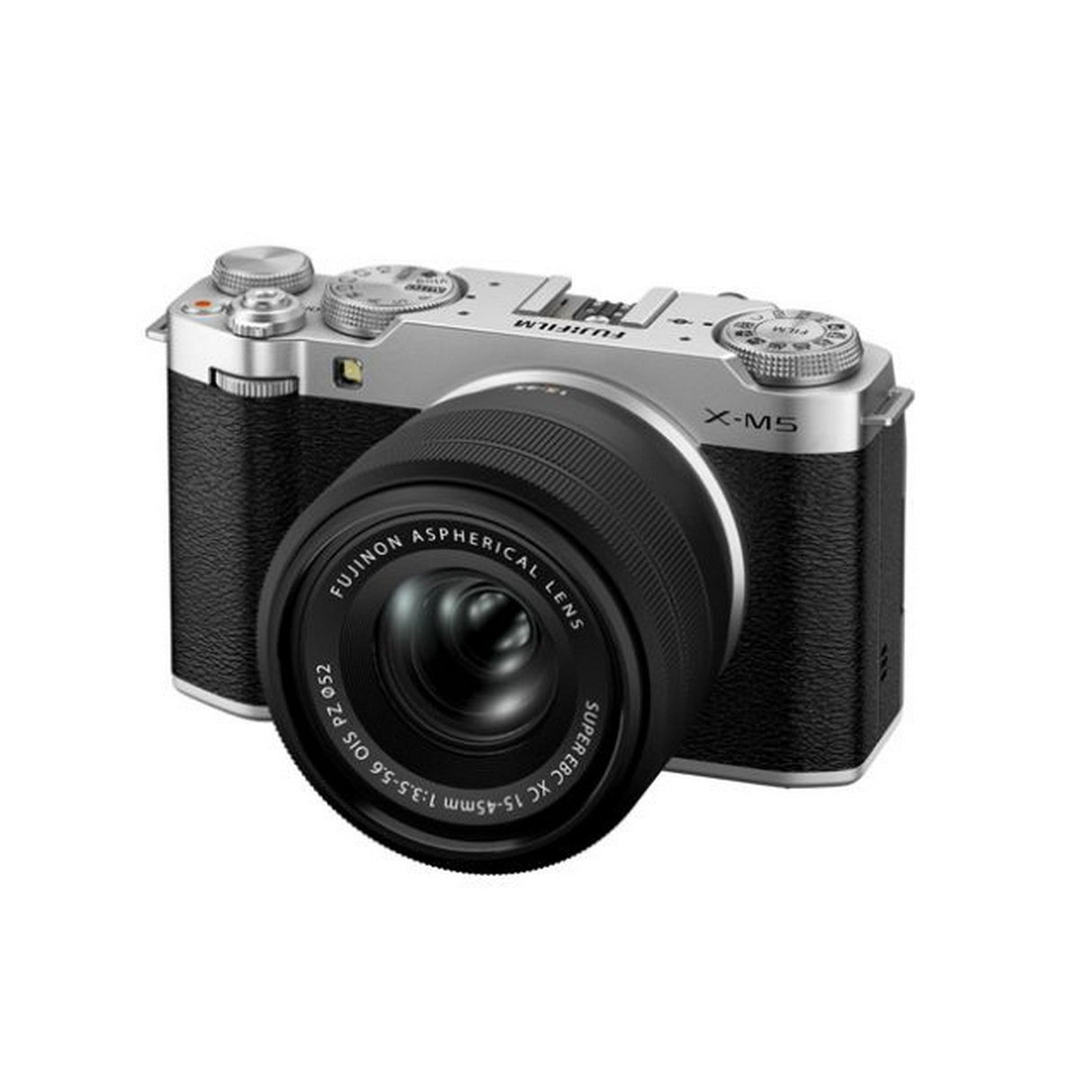 Fujifilm X-M5 Mirrorless Camera with XC15-45mmF3.5-5.6 OIS PZ Lens Silver
