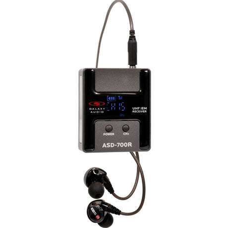 Galaxy Audio ASD-700R Wireless In-Ear Monitor Receiver with EB5 Earphones - B5: 550-569 MHz