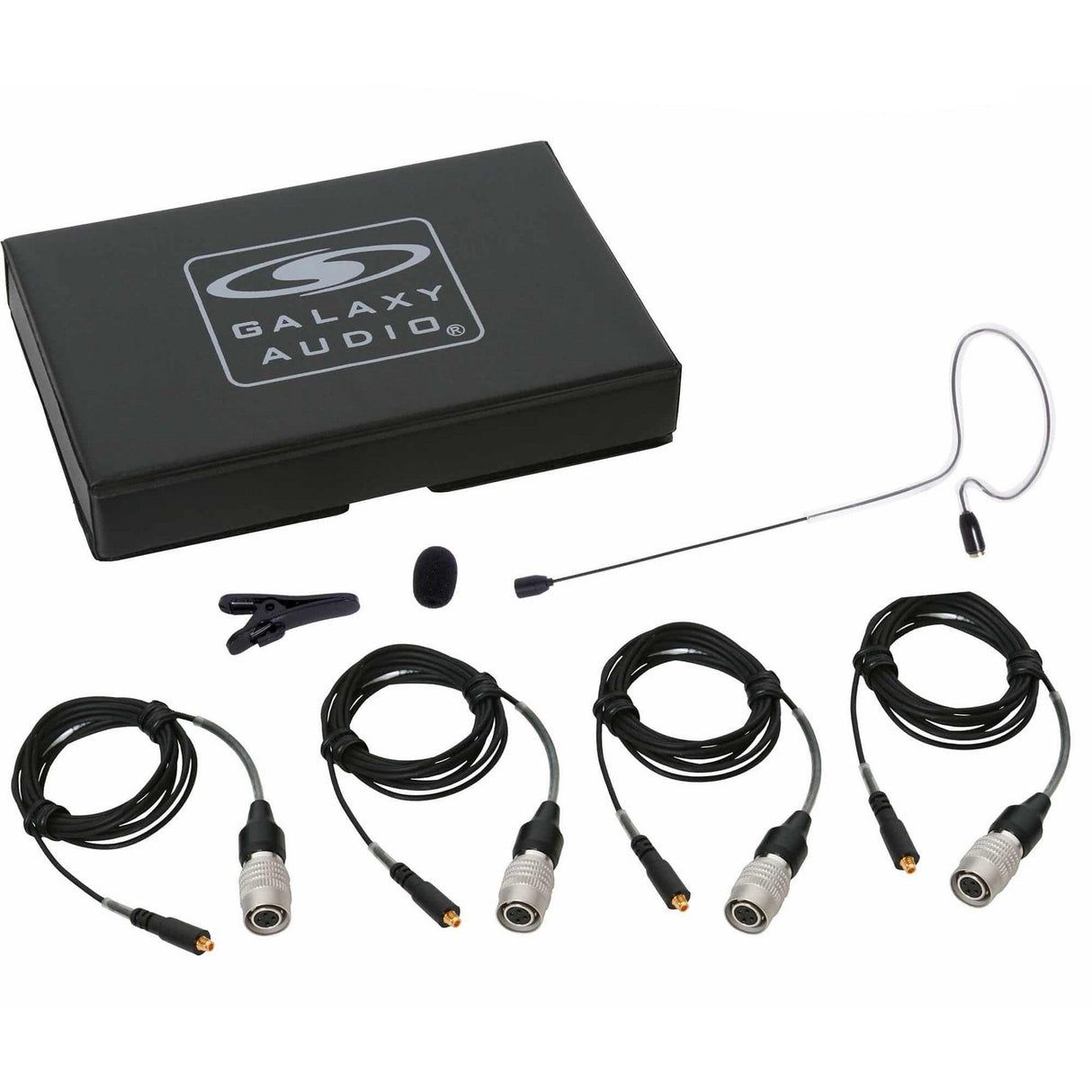 Galaxy Audio ESM4 Omnidirectional Single Ear Headset Microphone - 1x Mic, 4x Gen 1 cW Audio-Technica Cables / Beige