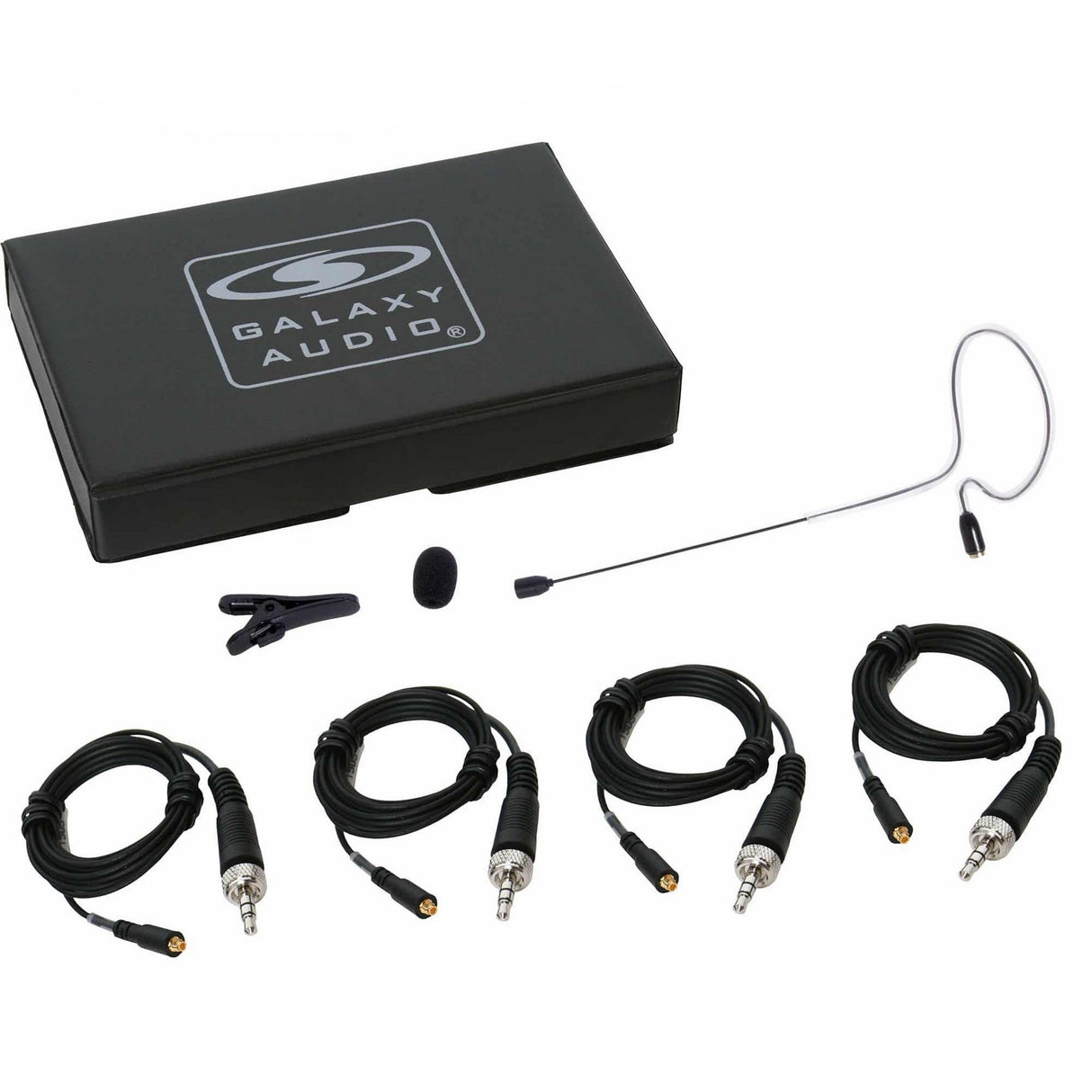 Galaxy Audio ESM4 Omnidirectional Single Ear Headset Microphone - 1x Mic, 4x Sennheiser Cables / Black