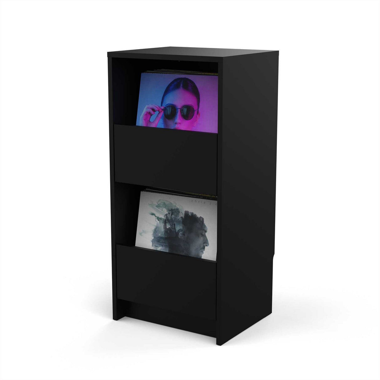 Glorious Vinyl Vault Record Storage Cabinet - Black