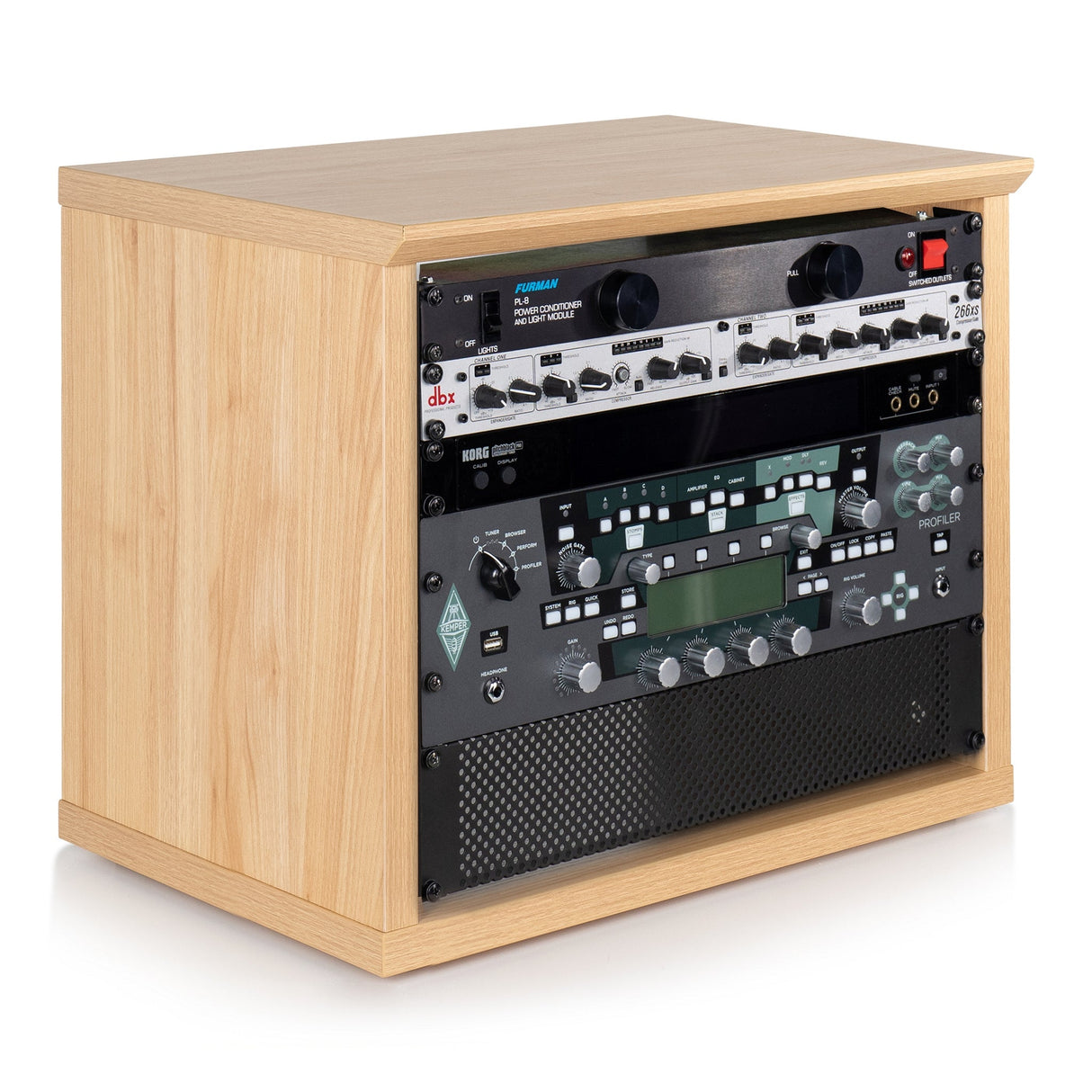 Gator GFW-ELITERK-8U-MPL Elite Series Furniture Desktop 8U Studio Rack Maple