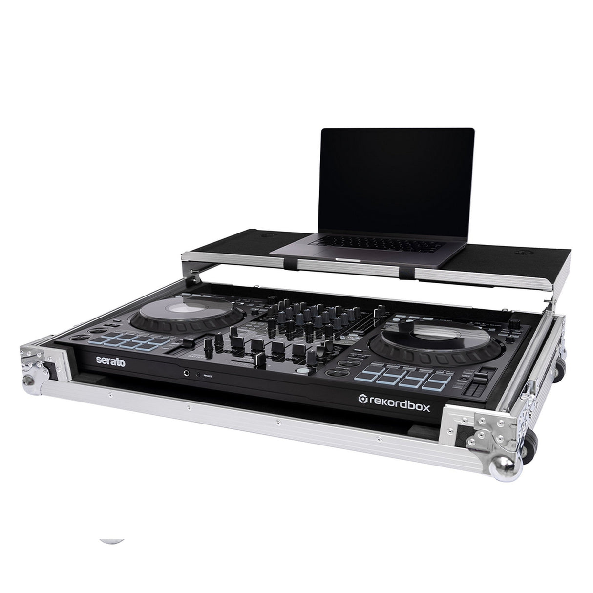 Headliner Road Case for Pioneer DJ DDJ-FLX10 or DDJ-1000SRT with Laptop Platform - Silver / Built-in